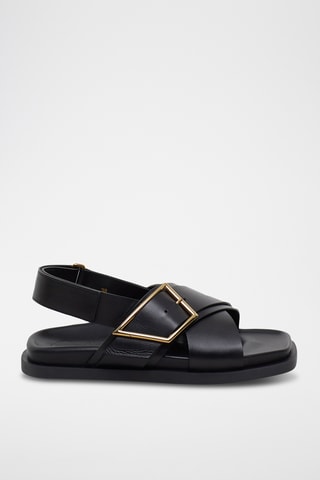 Sandalias de piel - Negro