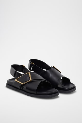 Sandalias de piel - Negro