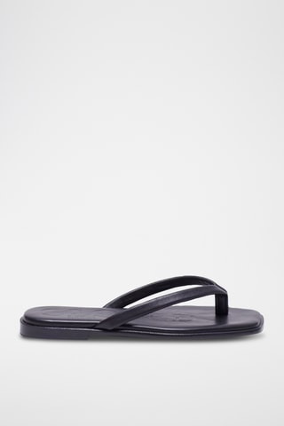 Sandalias de piel ovina - Negro