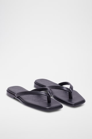 Sandalias de piel ovina - Negro