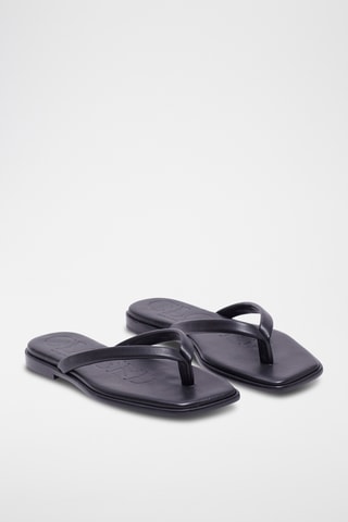 Sandalias de piel ovina - Negro