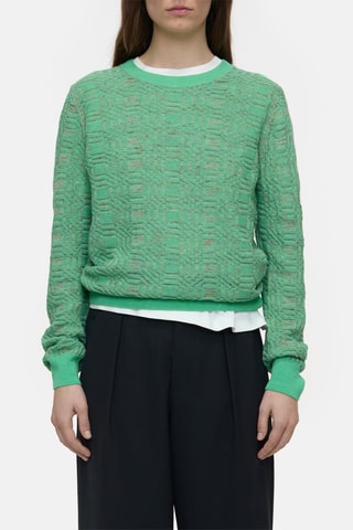 Jersey de lana y lino - Verde