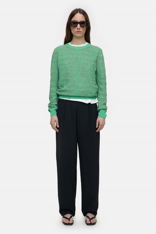 Jersey de lana y lino - Verde