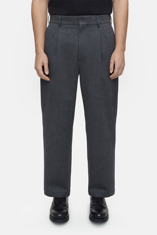 Pantalón loose de lana - Gris oscuro