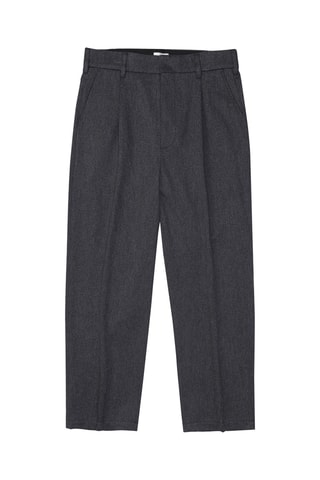 Pantalón loose de lana - Gris oscuro