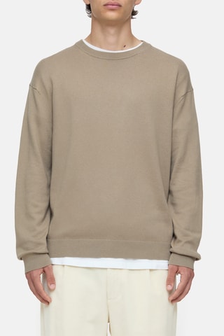 Jersey de algodón orgánico y cachemir - Beige