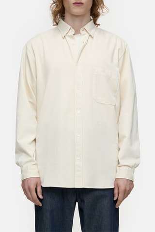 Sobrecamisa relaxed fit de algodón orgánico - Beige
