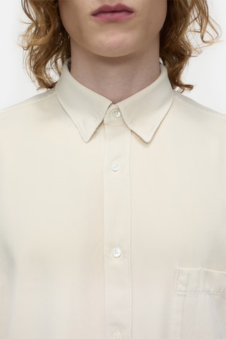 Sobrecamisa relaxed fit de algodón orgánico - Beige