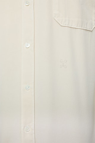Sobrecamisa relaxed fit de algodón orgánico - Beige