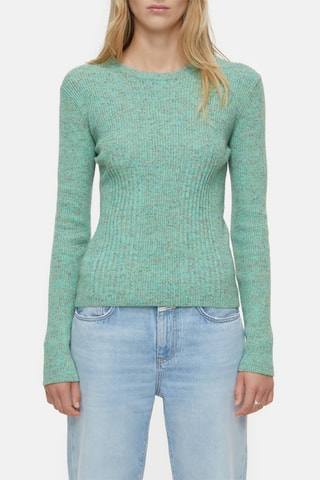 Jersey de lana y lino - Verde