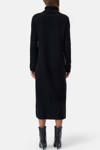 Vestido jersey de lana - Negro