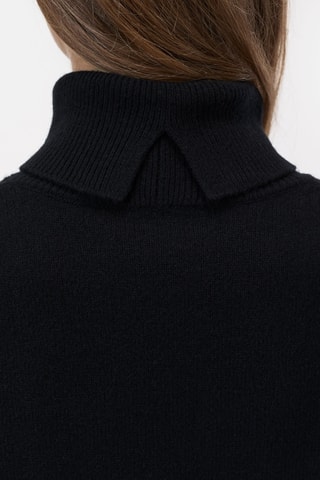 Vestido jersey de lana - Negro