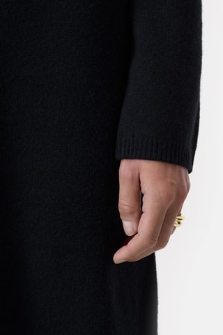 Vestido jersey de lana - Negro