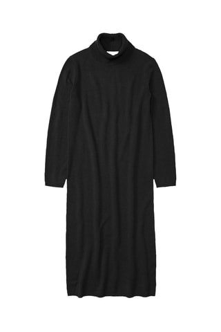 Vestido jersey de lana - Negro