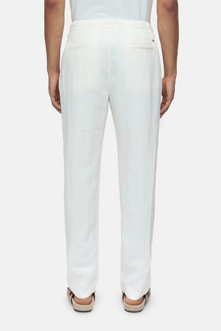 Pantalón tapered de lino - Blanco