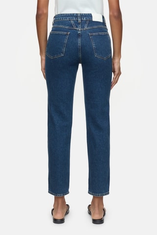 Vaquero tapered de tiro alto - Azul oscuro