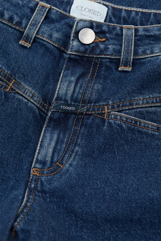 Vaquero tapered de tiro alto - Azul oscuro