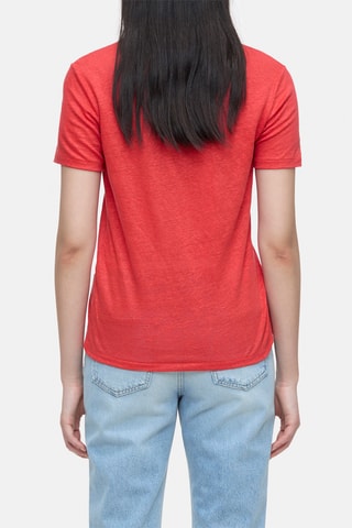 Camiseta slim fit de lino - Azul