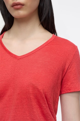 Camiseta slim fit de lino - Azul