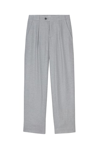 Pantalón straight de lana - Gris claro