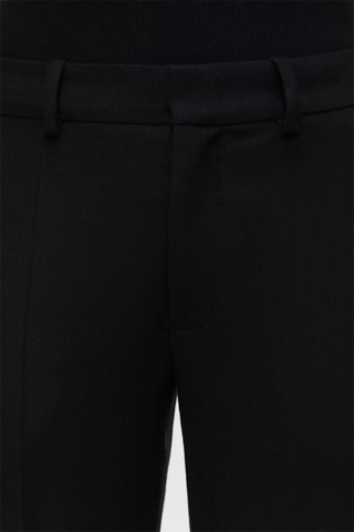 Pantalon straight en laine taille haute - Gris clair
