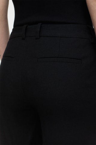 Pantalon straight en laine taille haute - Gris clair