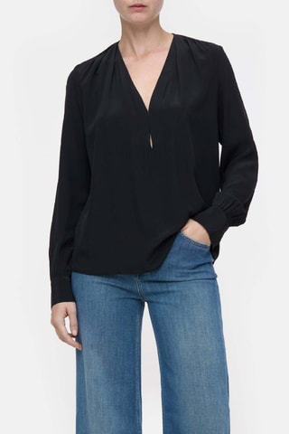 Blusa de seda - Negro