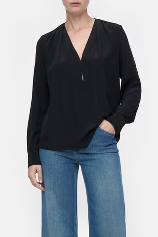 Blusa de seda - Negro