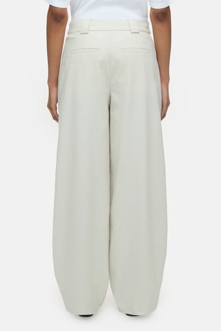 Pantalón tapered de lana virgen - Beige