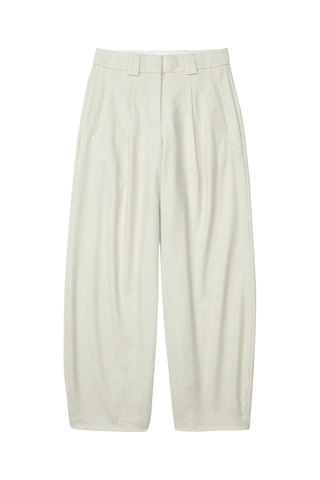 Pantalón tapered de lana virgen - Beige
