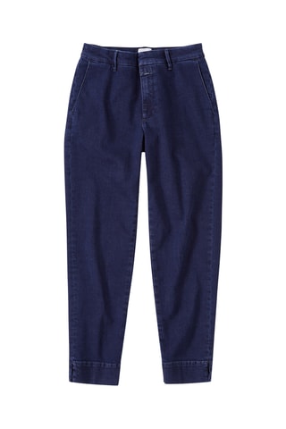Vaquero slim 7/8 de algodón orgánico - Azul oscuro