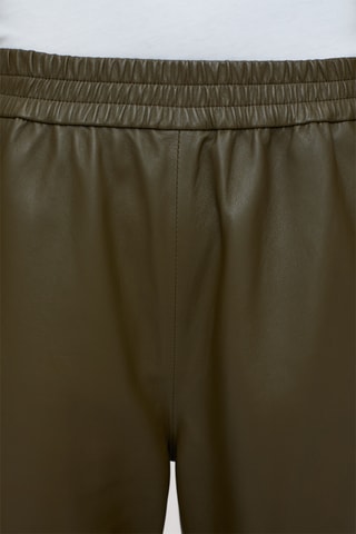 Pantalón straight de piel de cordero - Verde