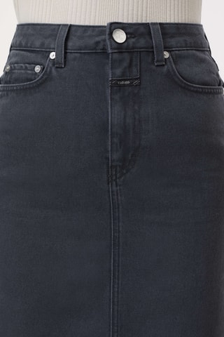 Falda midi vaquera de algodón orgánico - Gris oscuro