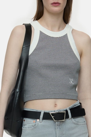 Crop top de algodón orgánico - Negro