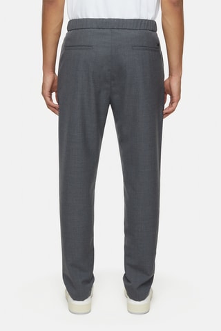 Pantalón regular fit de lana - Gris oscuro