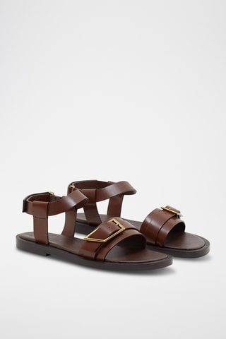 Sandalias de piel - Marrón