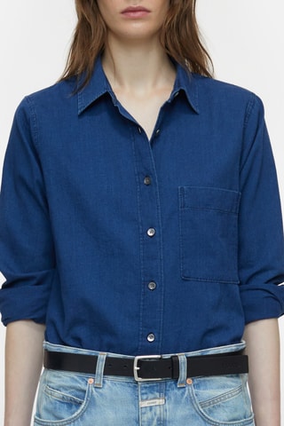 Camisa vaquera regular fit - Azul oscuro
