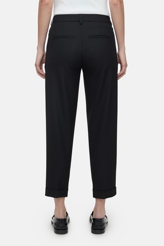Pantalón straight de tiro alto - Gris oscuro