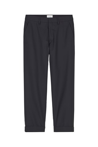 Pantalón straight de tiro alto - Gris oscuro