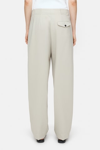 Pantalón straight de lana virgen - Topo