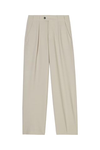 Pantalón straight de lana virgen - Topo