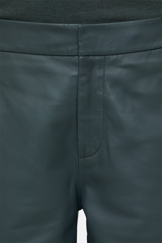 Pantalón straight de piel de cordero - Verde