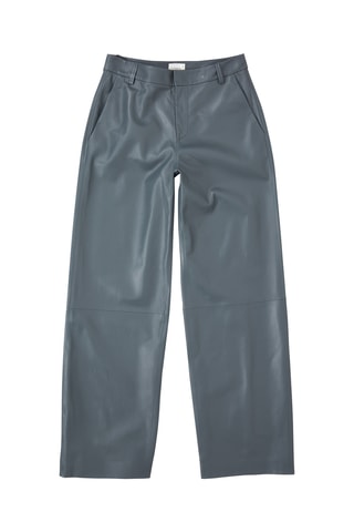 Pantalón straight de piel de cordero - Verde