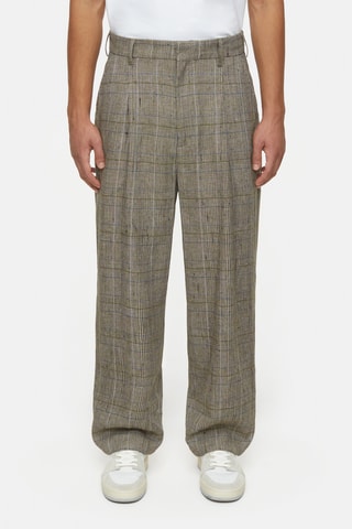 Pantalón loose de lino y lana - Multicolor