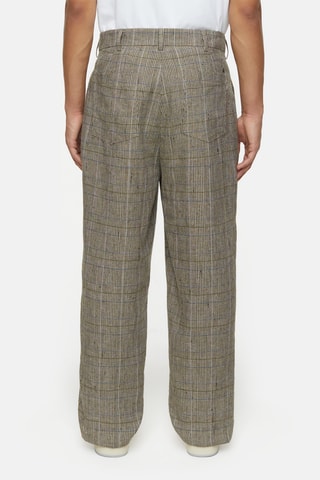 Pantalón loose de lino y lana - Multicolor