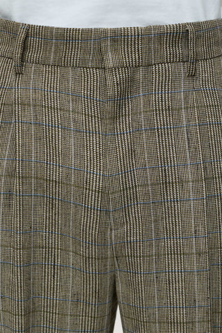 Pantalón loose de lino y lana - Multicolor