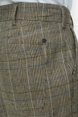 Pantalón loose de lino y lana - Multicolor