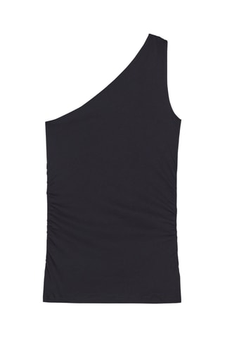 Top asymétrique en coton biologique - Gris