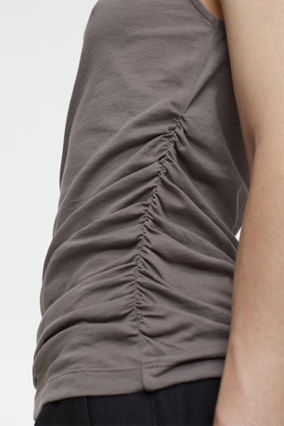 Top asymétrique en coton biologique - Gris
