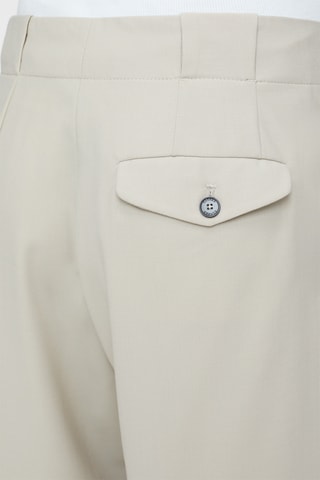 Pantalon straight en laine vierge - Écru